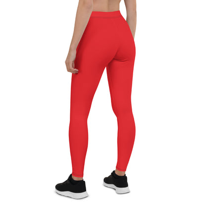 Humble Sportswear, women’s color match leggings, women’s red leggings, red spandex leggings workout