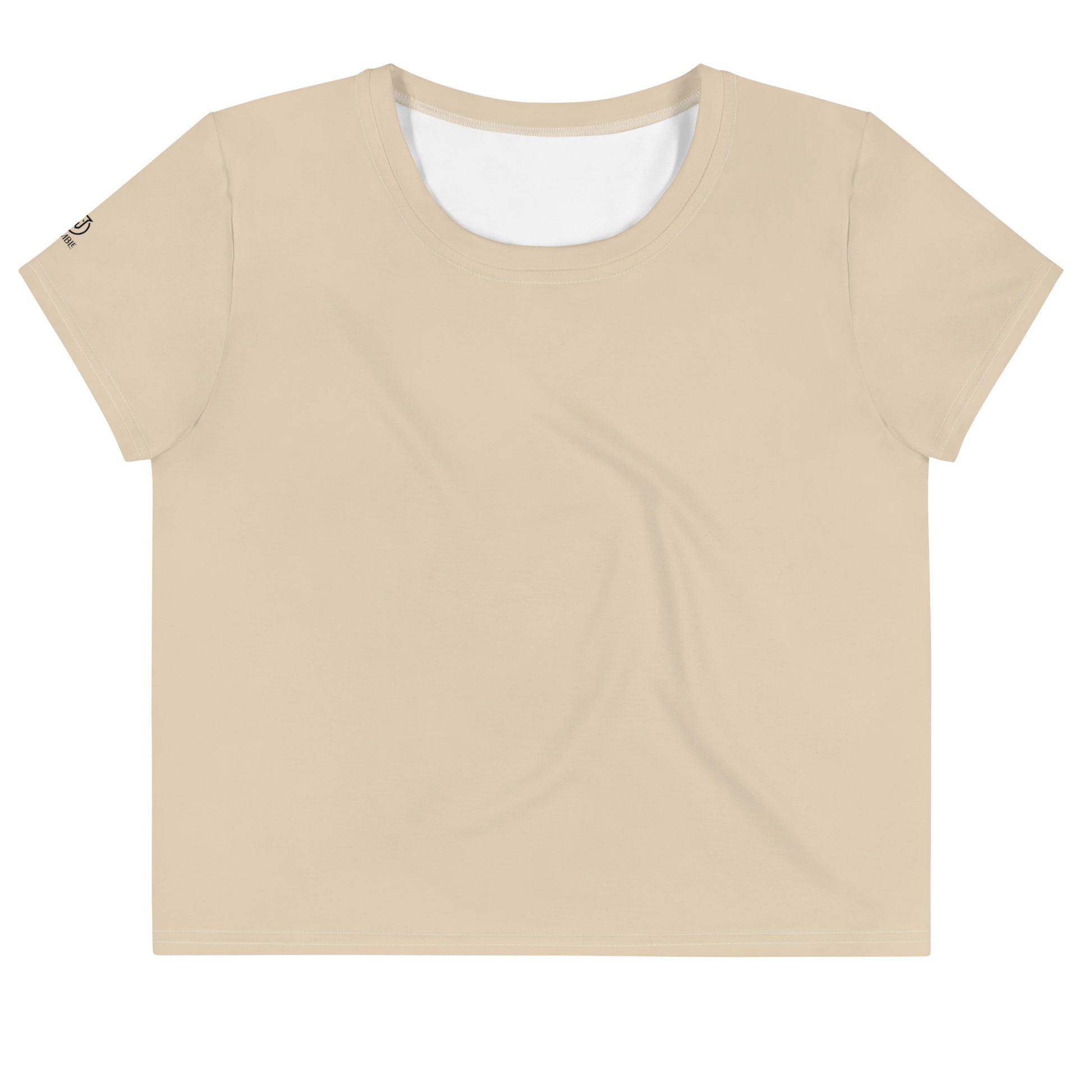 Humble Sportswear, women's color match neutral brown crop t-shirt 