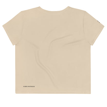 Humble Sportswear, women's color match neutral brown crop t-shirt 