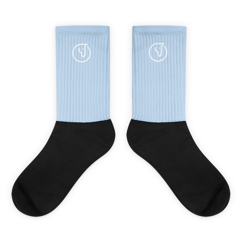 Humble Sportswear, unisex socks, men and women’s crew socks, light blue socks