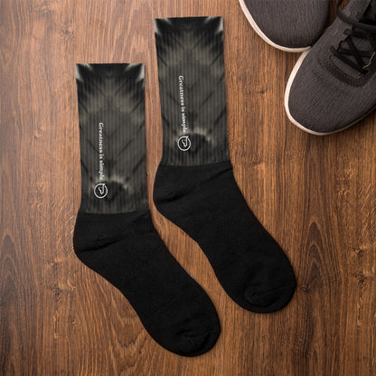 Humble Sportswear, unisex socks, men and women’s socks, adult crew socks, black foot socks, tie-dyed socks