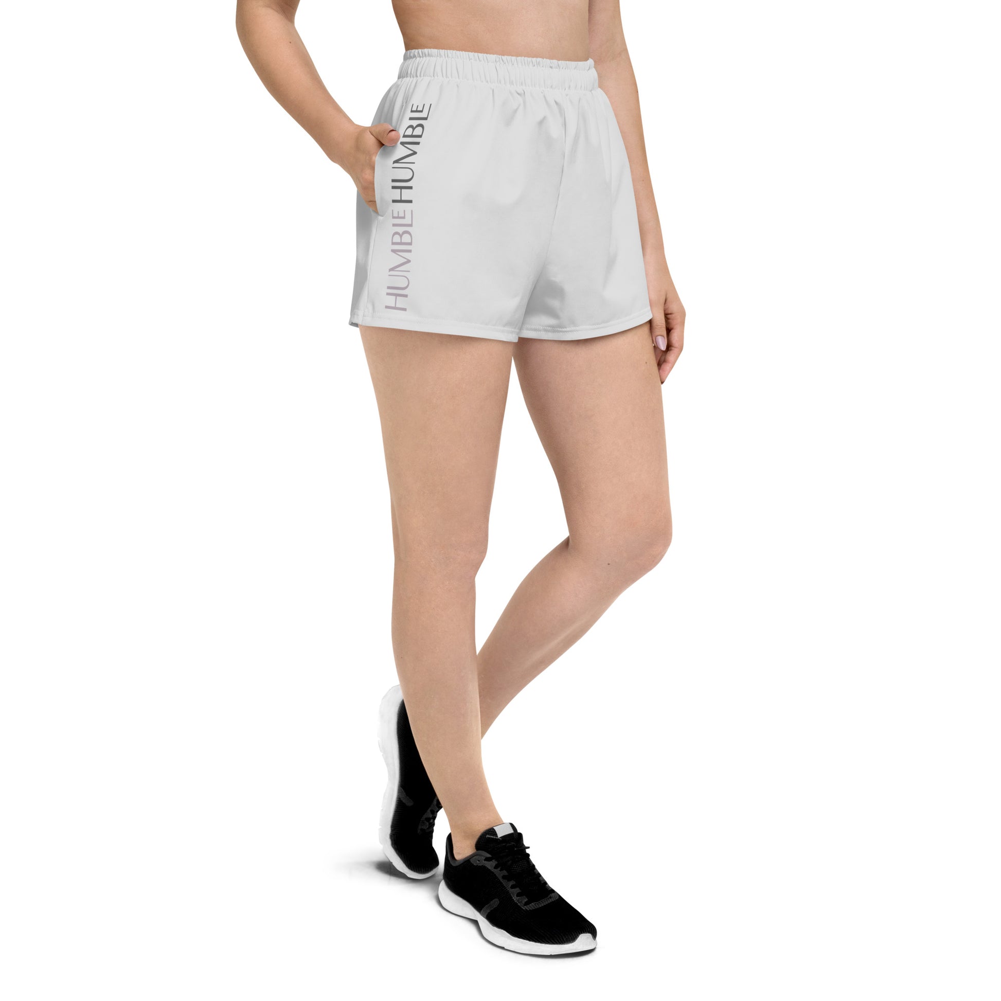 Humble Sportswear, women color match shorts, women’s running shorts, women’s recycled workout shorts 
