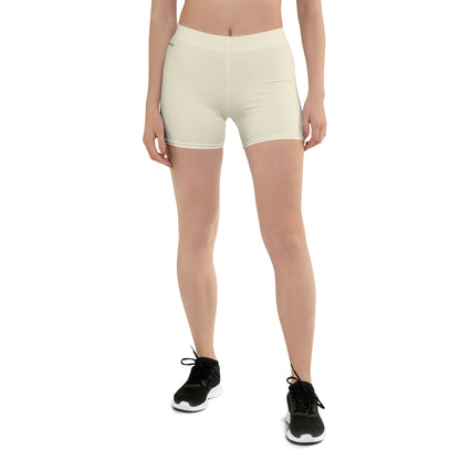 Humble Sportswear, women’s color match casual and activewear ivory white bike shorts 