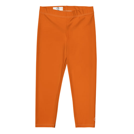 Humble Sportswear, women’s color match leggings, women’s capri leggings, orange leggings
