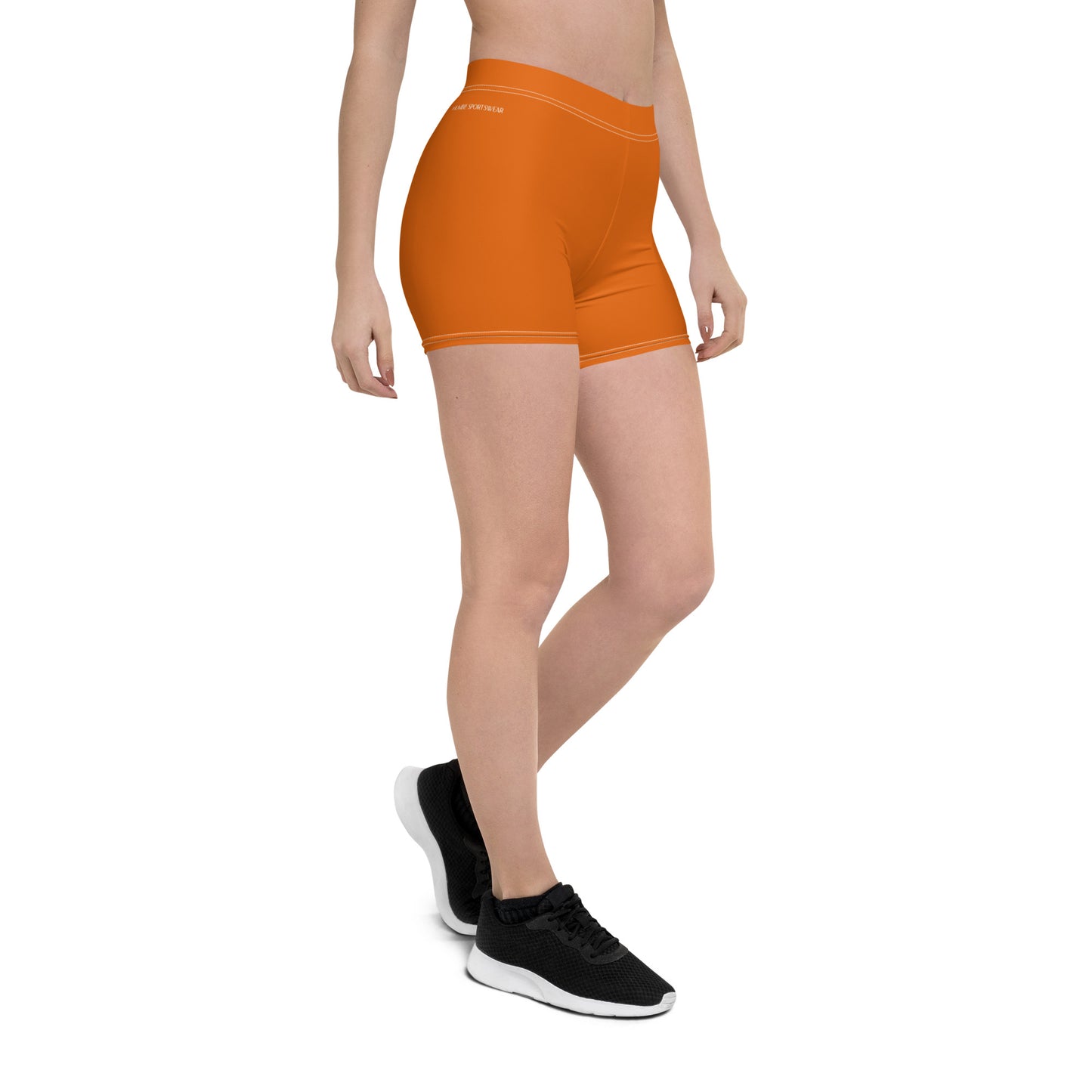 Humble Sportswear women's Color Match orange stretchy bike shorts for activewear