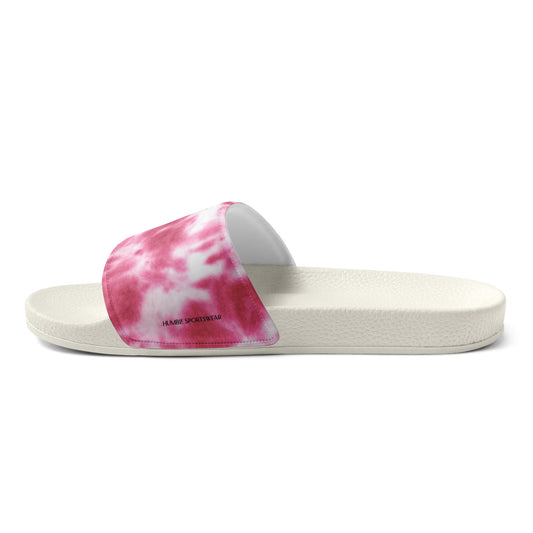 Humble Sportswear, women's casual tie-dyed open-toe slip-on slides sandals pink