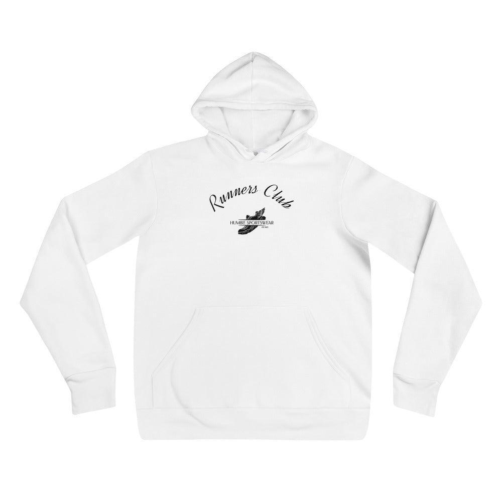 Humble Sportswear, women's cotton fleece active and casual wear runners club hoodie white  