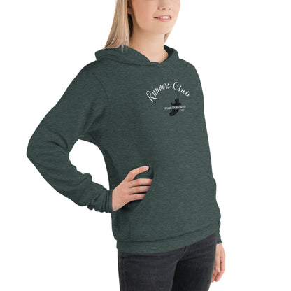 Humble Sportswear, women's cotton fleece active and casual wear runners club hoodie green