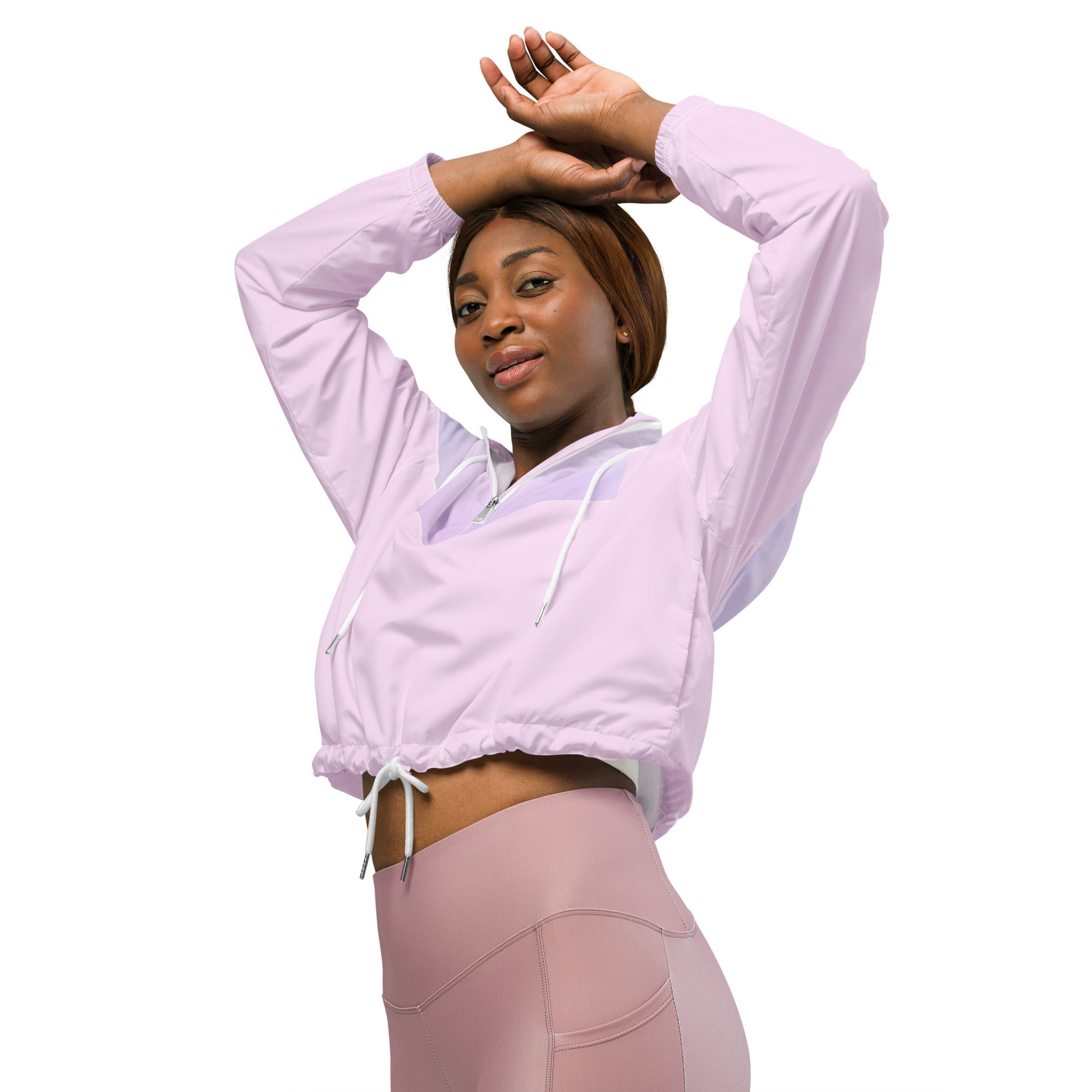 Humble Sportswear™ Women’s Selago Pink Cropped Windbreaker - Mireille Fine Art