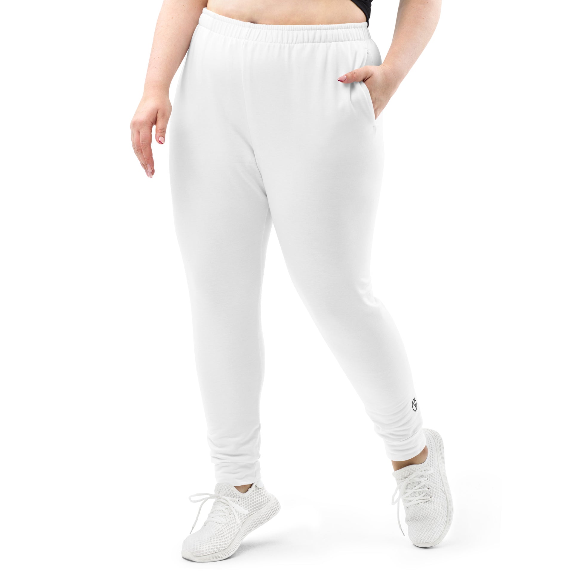 Humble Sportswear, women’s white slim fit fleece joggers 