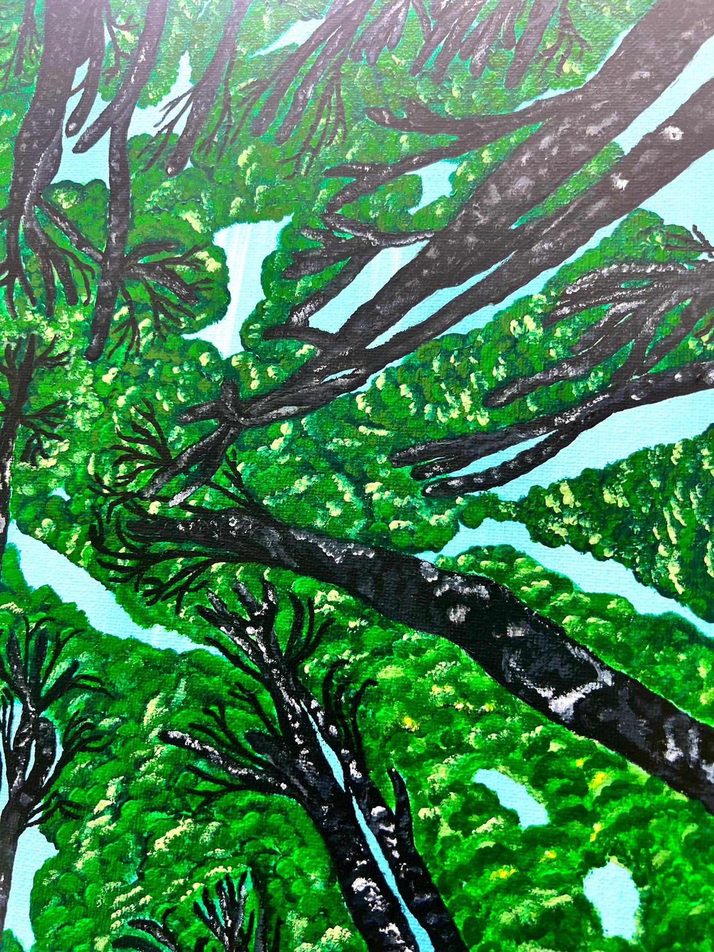 Mireille Fine Art, textured wall painting of trees, fine art trees nature painting wall art 