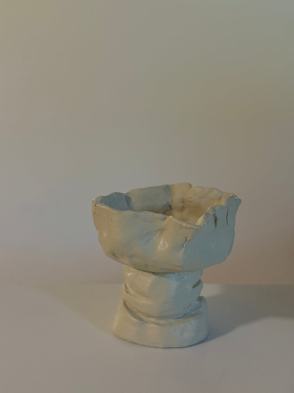 Ripple Sculptural Ceramic Pedestal Bowl