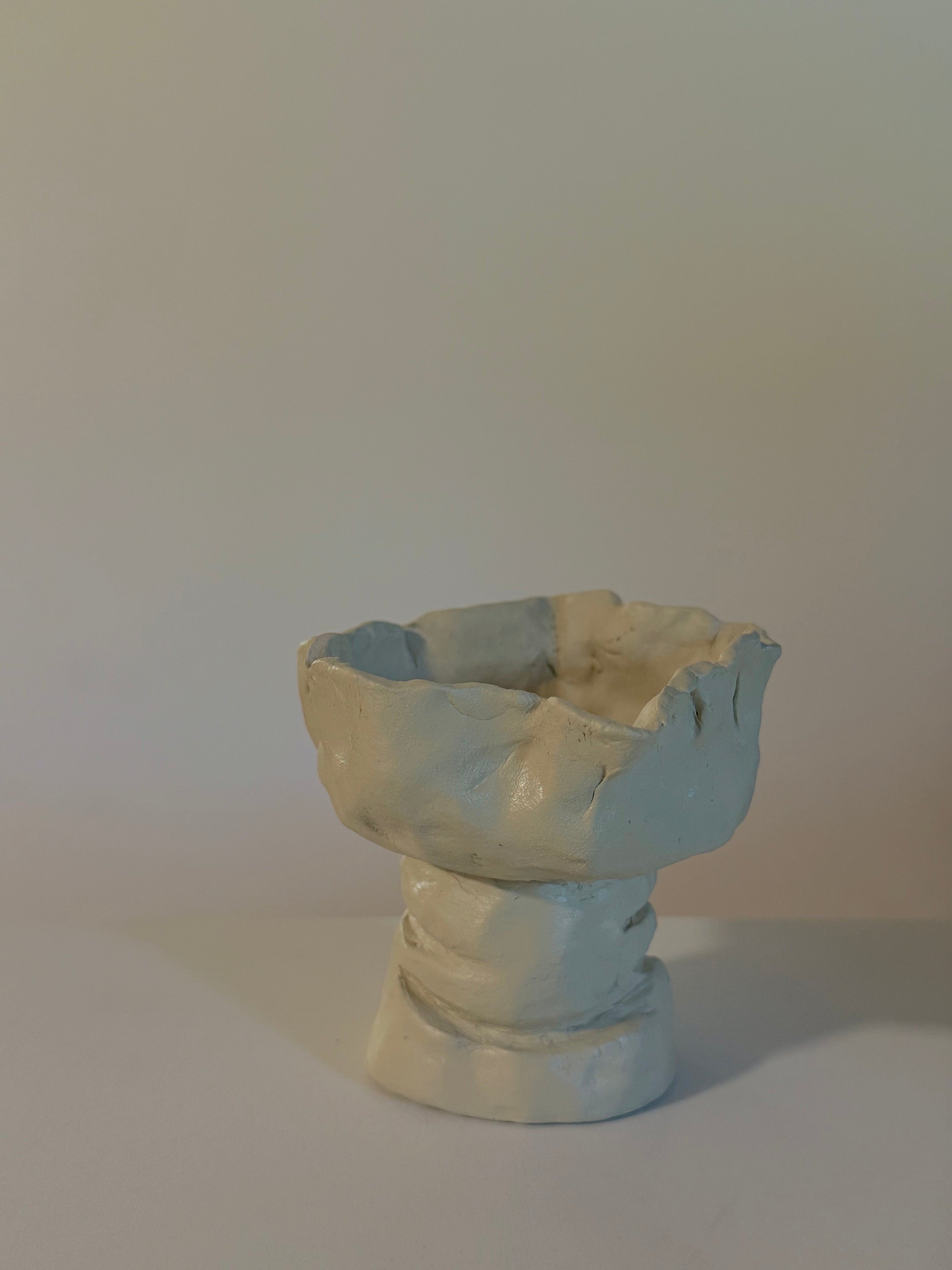 Ripple Sculptural Ceramic Pedestal Bowl