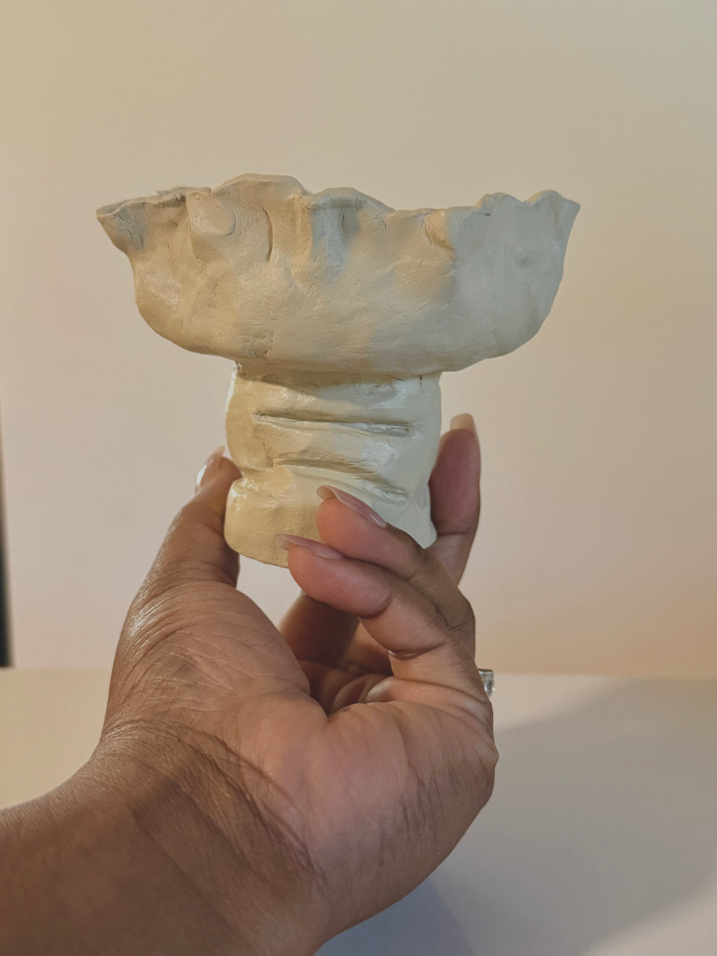 Ripple Sculptural Ceramic Pedestal Bowl