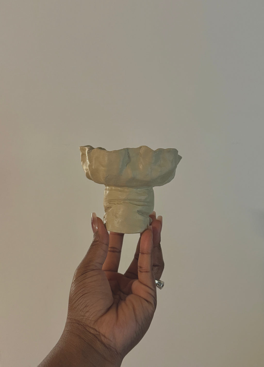 Ripple Sculptural Ceramic Pedestal Bowl