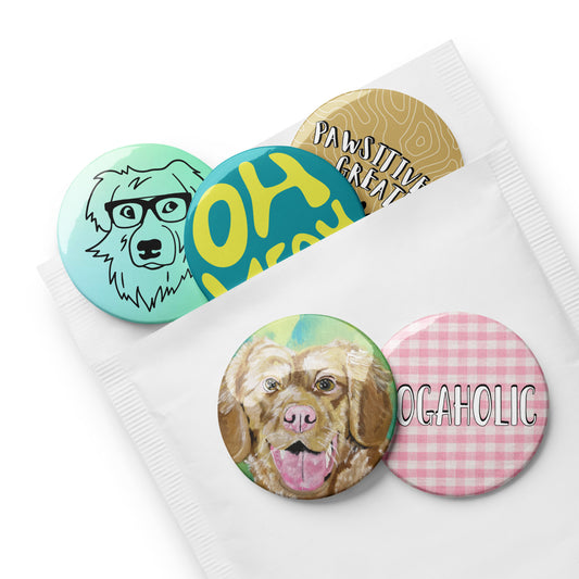Mireille Fine Art, Pinback buttons, dog pins, custom Pinback buttons, Pinback buttons for backpacks, Pinback buttons for clothing 