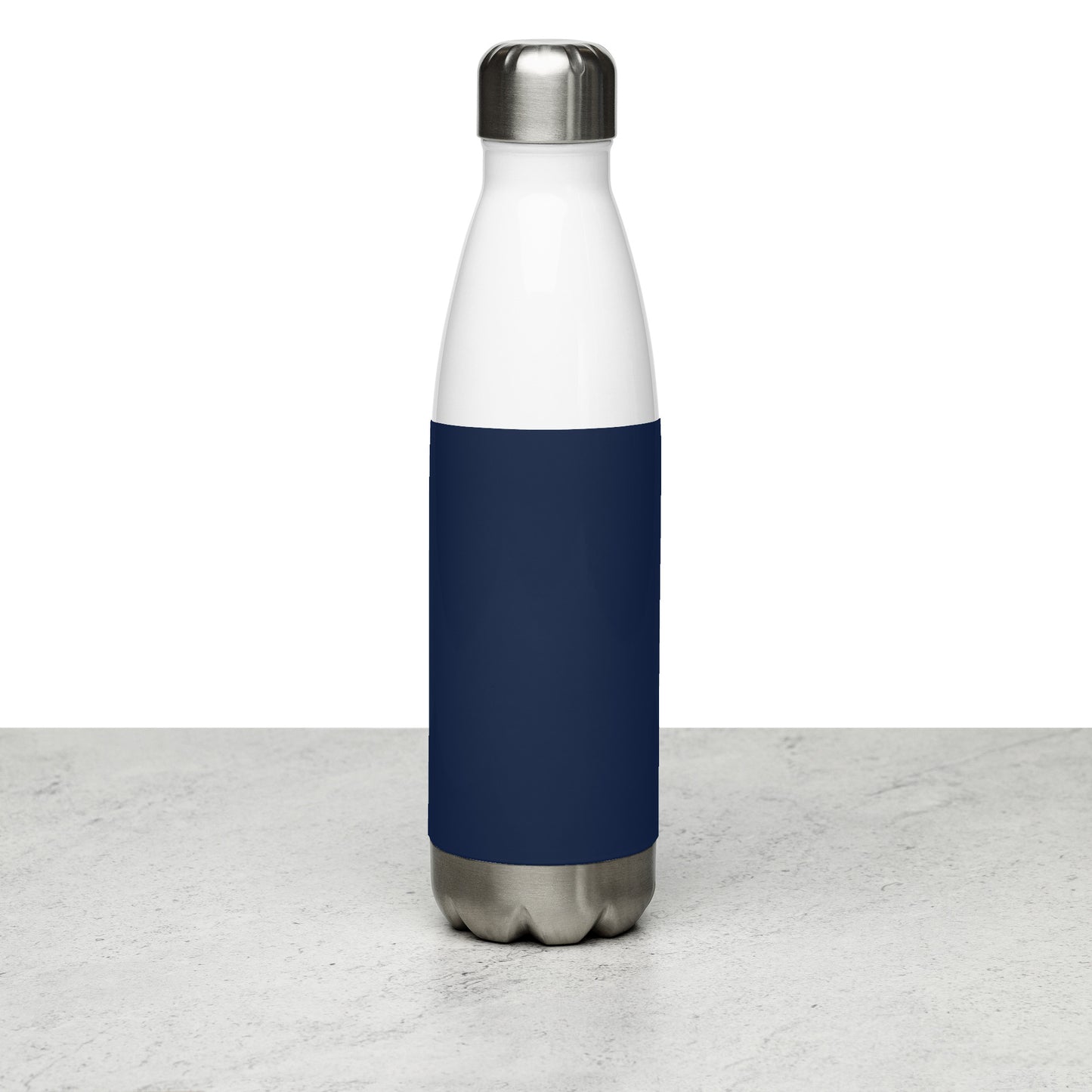 Mireille Fine Art, stainless steel water bottle, navy blue, leak proof, 17 oz 