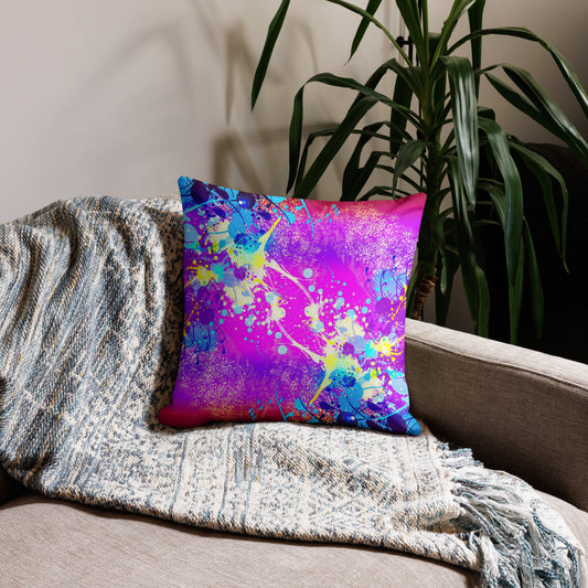 Paint Splatter Abstract Premium Pillow Mireille Fine Art