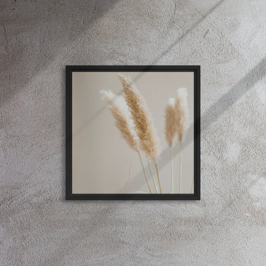 Mireille Fine Art, modern abstract pampas grass abstract framed canvas print 