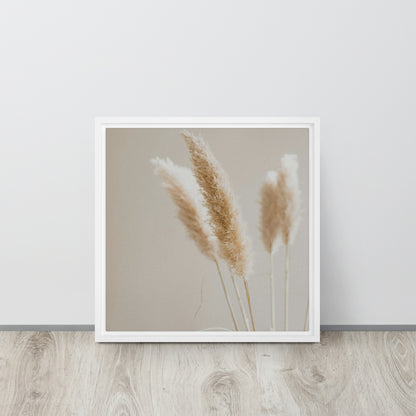 Mireille Fine Art, modern abstract pampas grass abstract framed canvas print 