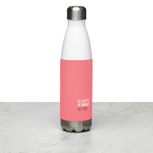 Mireille Fine Art, stainless steel water bottle, pink, leak proof, 17 oz 