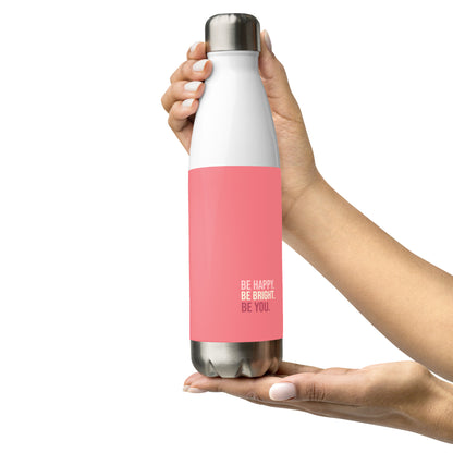 Mireille Fine Art, stainless steel water bottle, pink, leak proof, 17 oz 