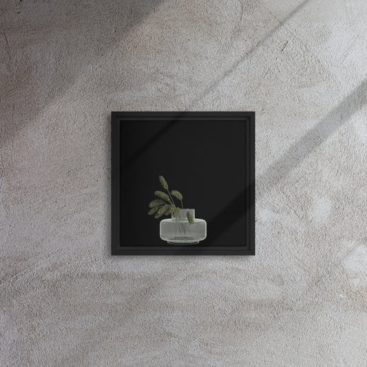 Plants in Water Framed Canvas Print - Mireille Fine Art
