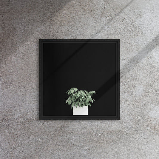 Potted Plant Framed Canvas Print - Mireille Fine Art