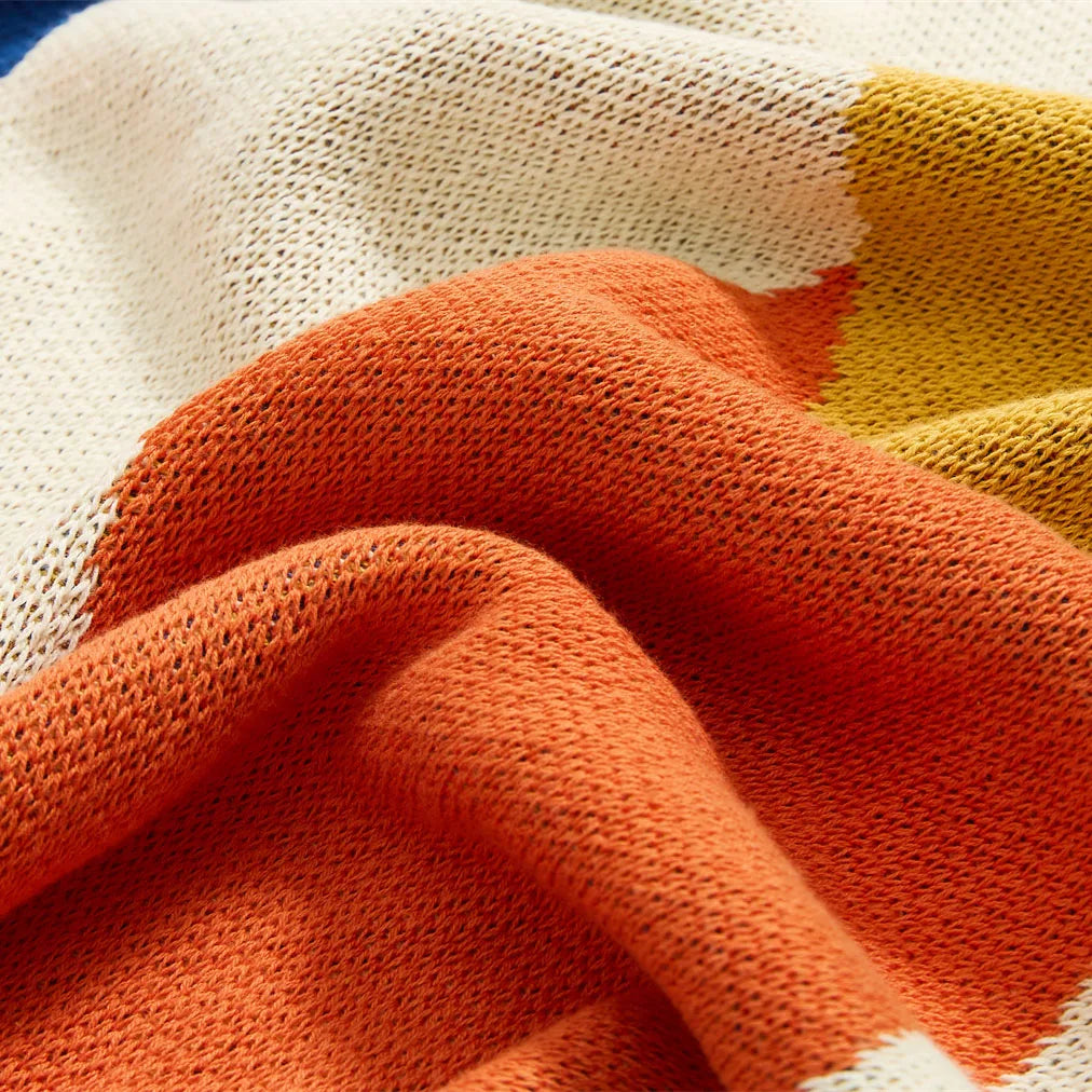 botanical leaf cotton throw blanket yarn dyed 100% cotton