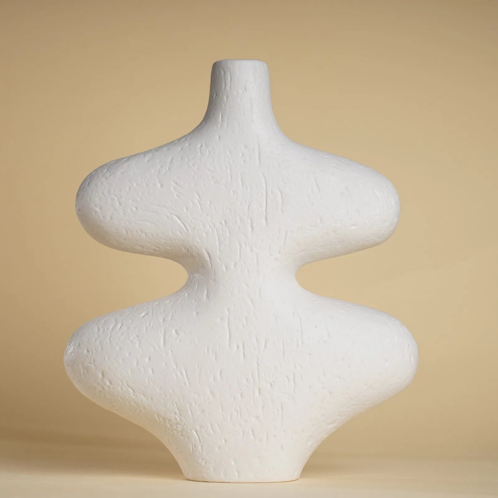 unglazed matte ceramic vase, white abstract vase for flowers, Mireille Fine Art 