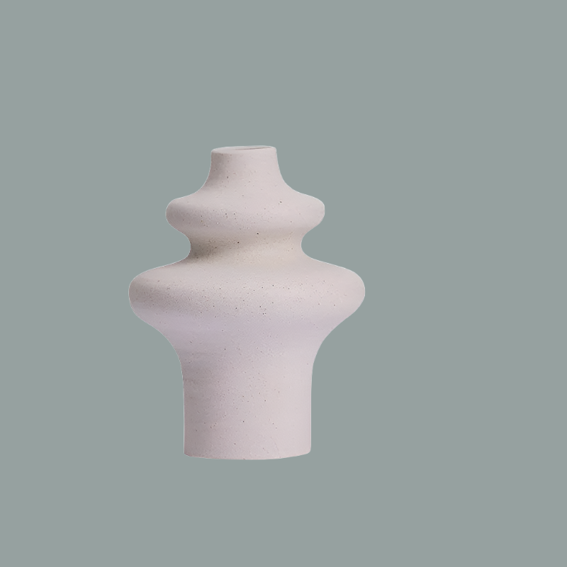 Doubled matte ceramic vase, ceramic vase for fresh flowers, Mireille Fine Art