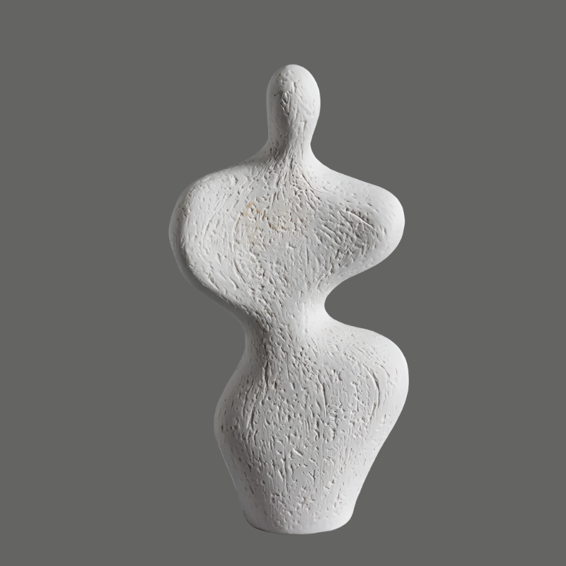 unglazed matte ceramic sculpture, white abstract sculpture for decor, Mireille Fine Art 