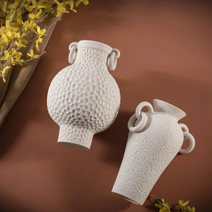 round greek styled amphora vintage ceramic vase 