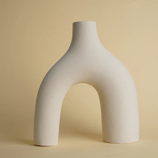 Ceramic vase for home decor, table top ceramic vase abstract 