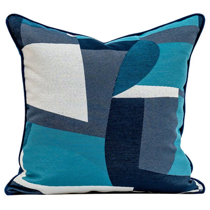 Mireille Fine Art, Throw pillow cover blue abstract embroidered case 