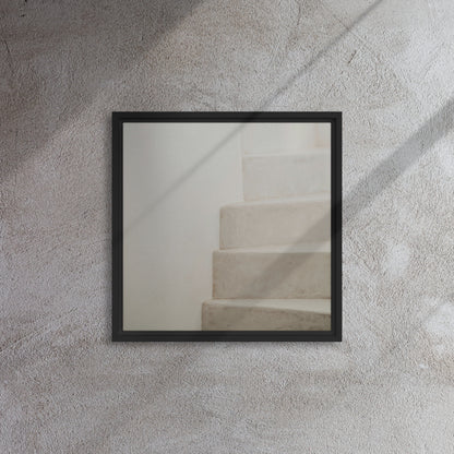 Mireille Fine Art, stair artwork canvas print, black floater frame 