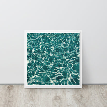 Mireille Fine Art, modern art work, clear ocean water canvas print artwork floater frame 
