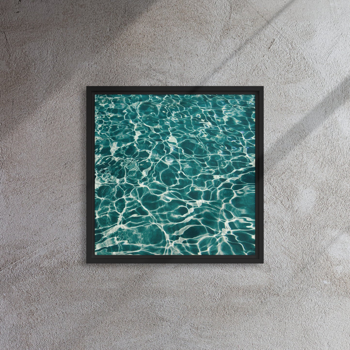 Mireille Fine Art, modern art work, clear ocean water canvas print artwork floater frame 
