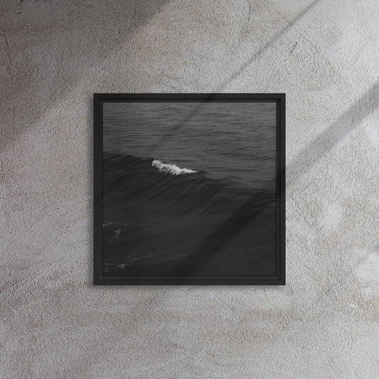 Mireille Fine Art, ocean waves in black modern canvas minimal artwork canvas print framed  