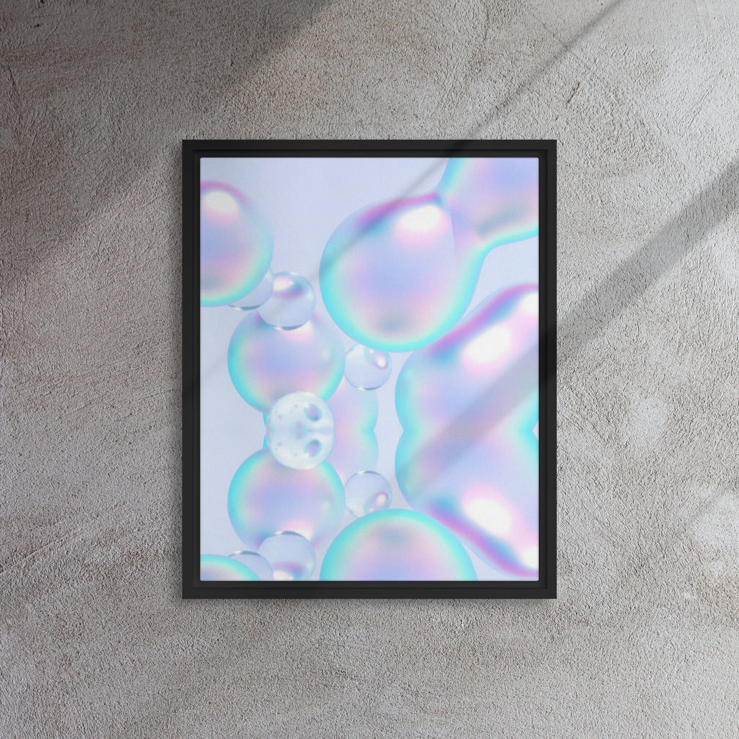 Mireille Fine Art, modern abstract canvas print artwork, digital art canvas print, bubbles artwork