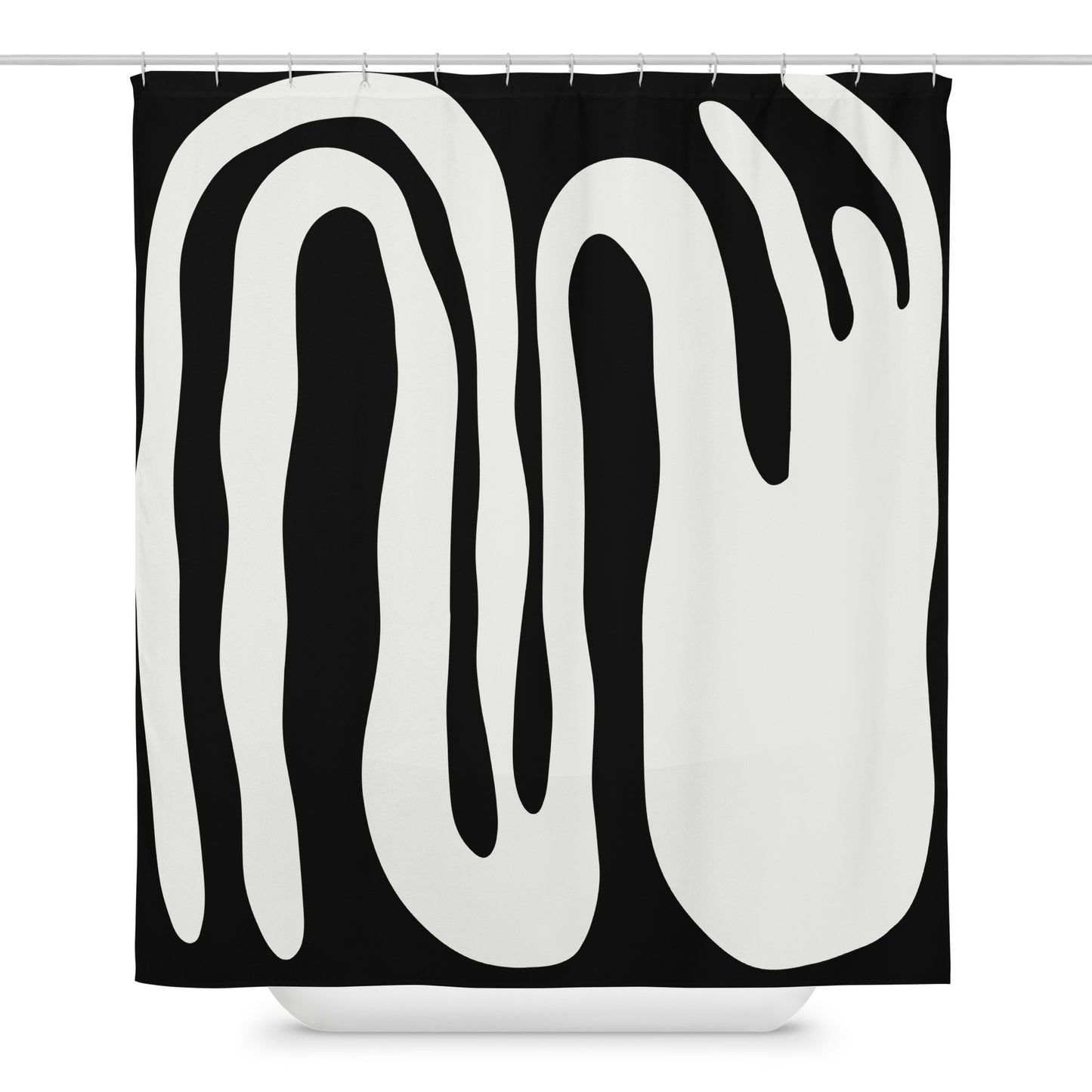 Modern Fluid Abstract Black Shower Curtain - Mirfia