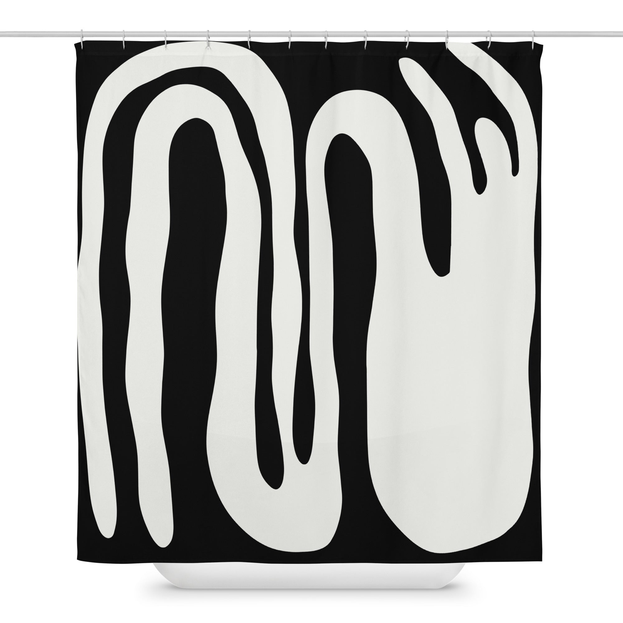 Modern Fluid Abstract Black Shower Curtain - Mirfia