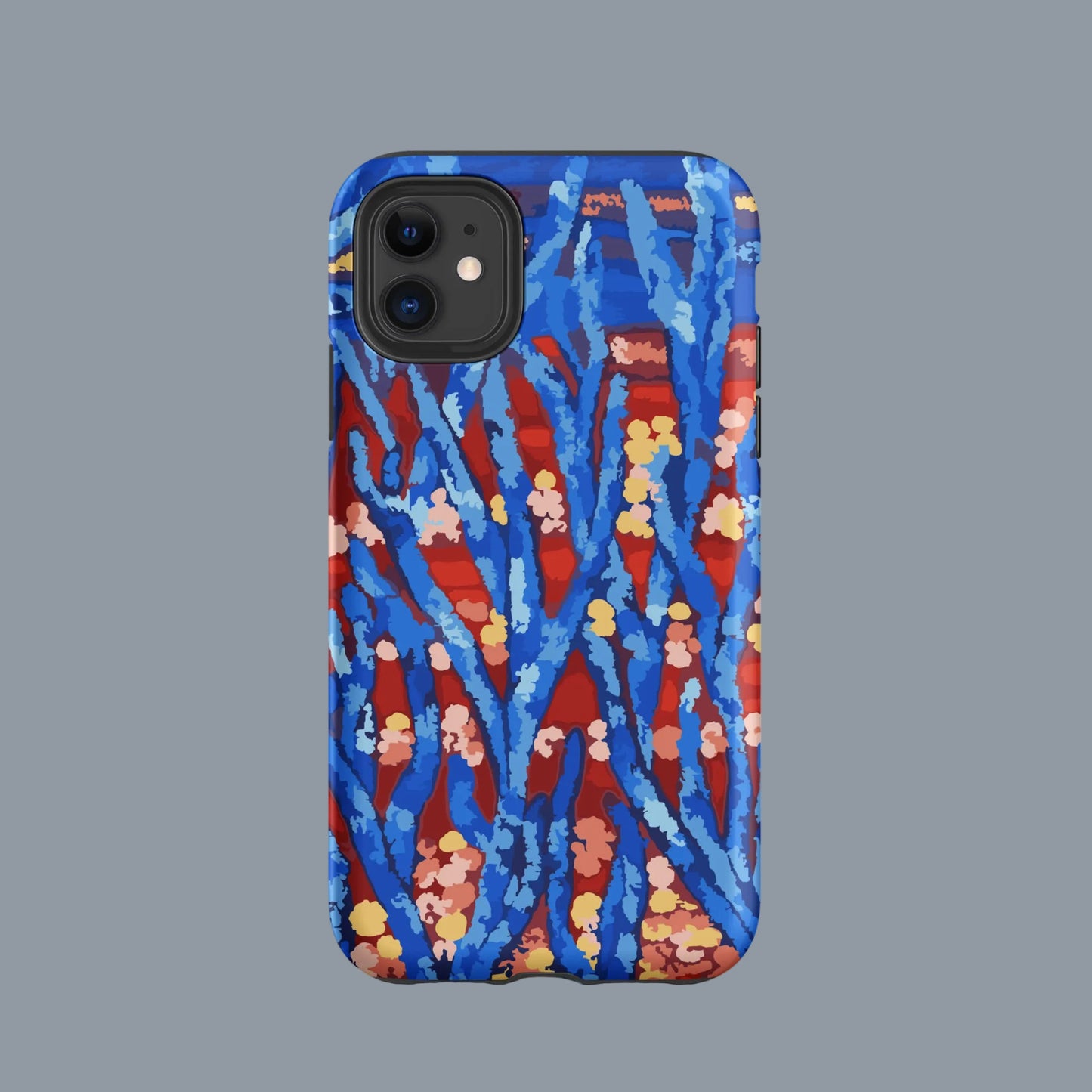 Modern blue floral iPhone case