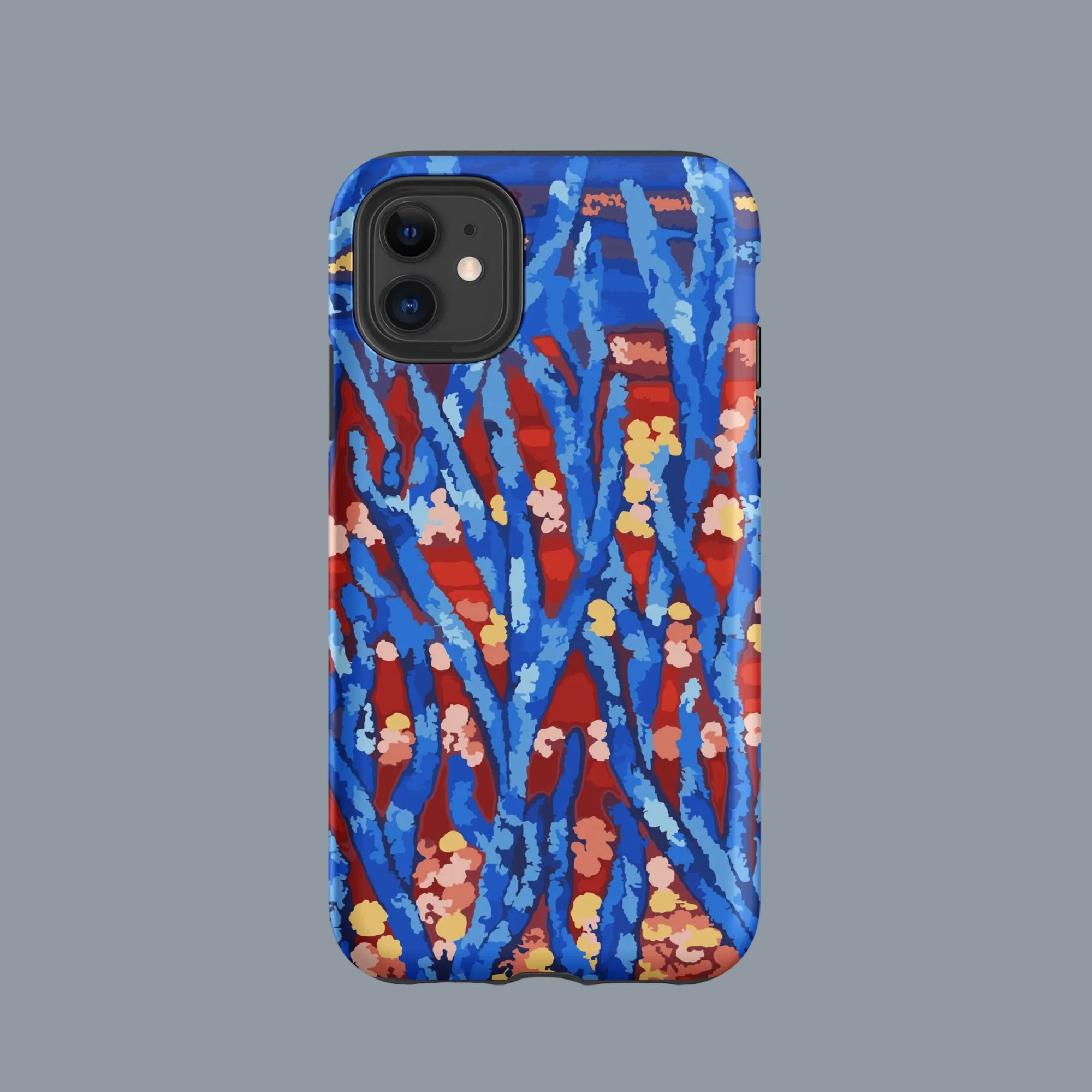 Modern blue floral iPhone case