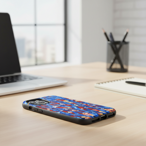 Abstract Blue Floral Tough Case for iPhone®