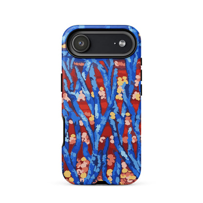 designer style abstract blue flower iPhone case