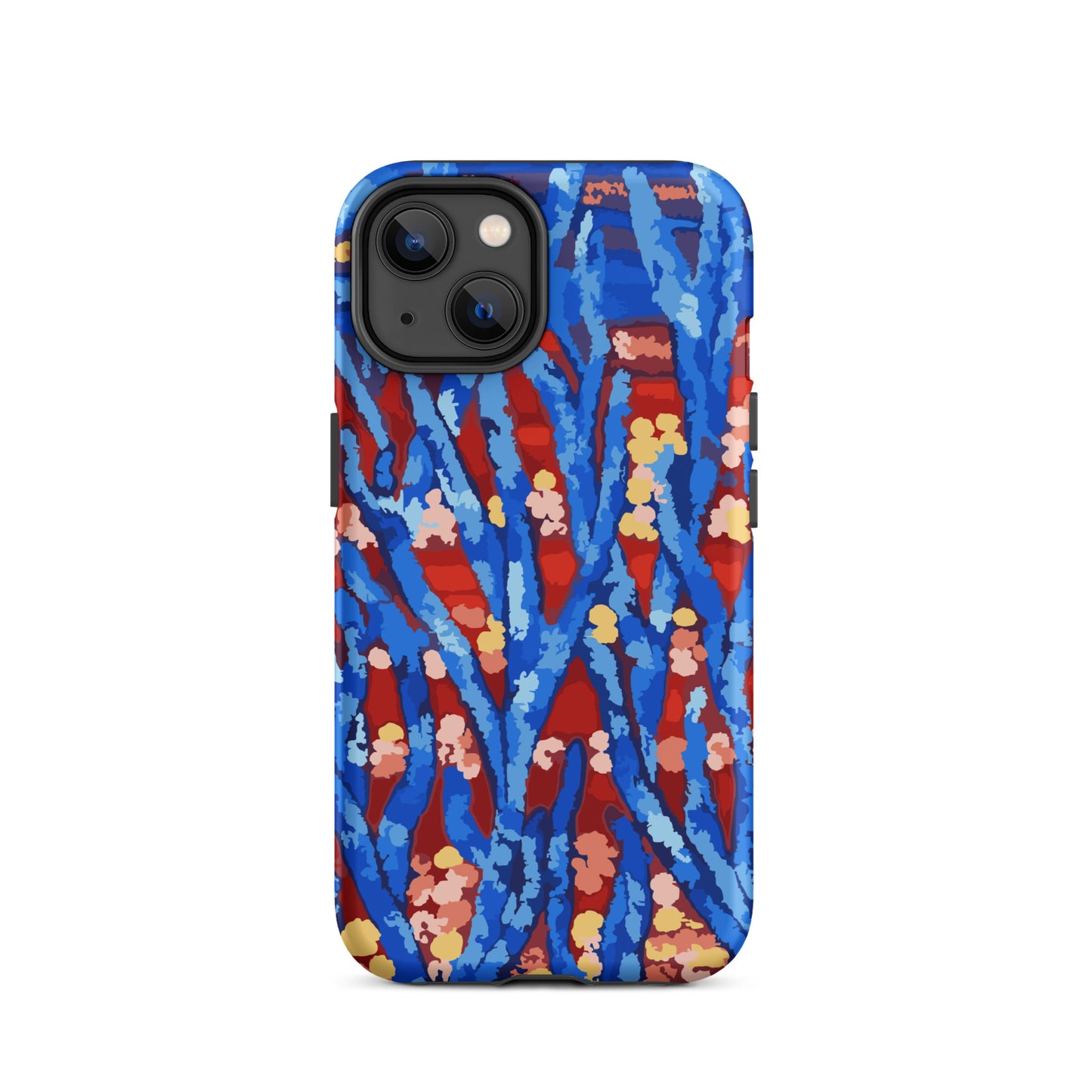 abstract blue floral iPhone case