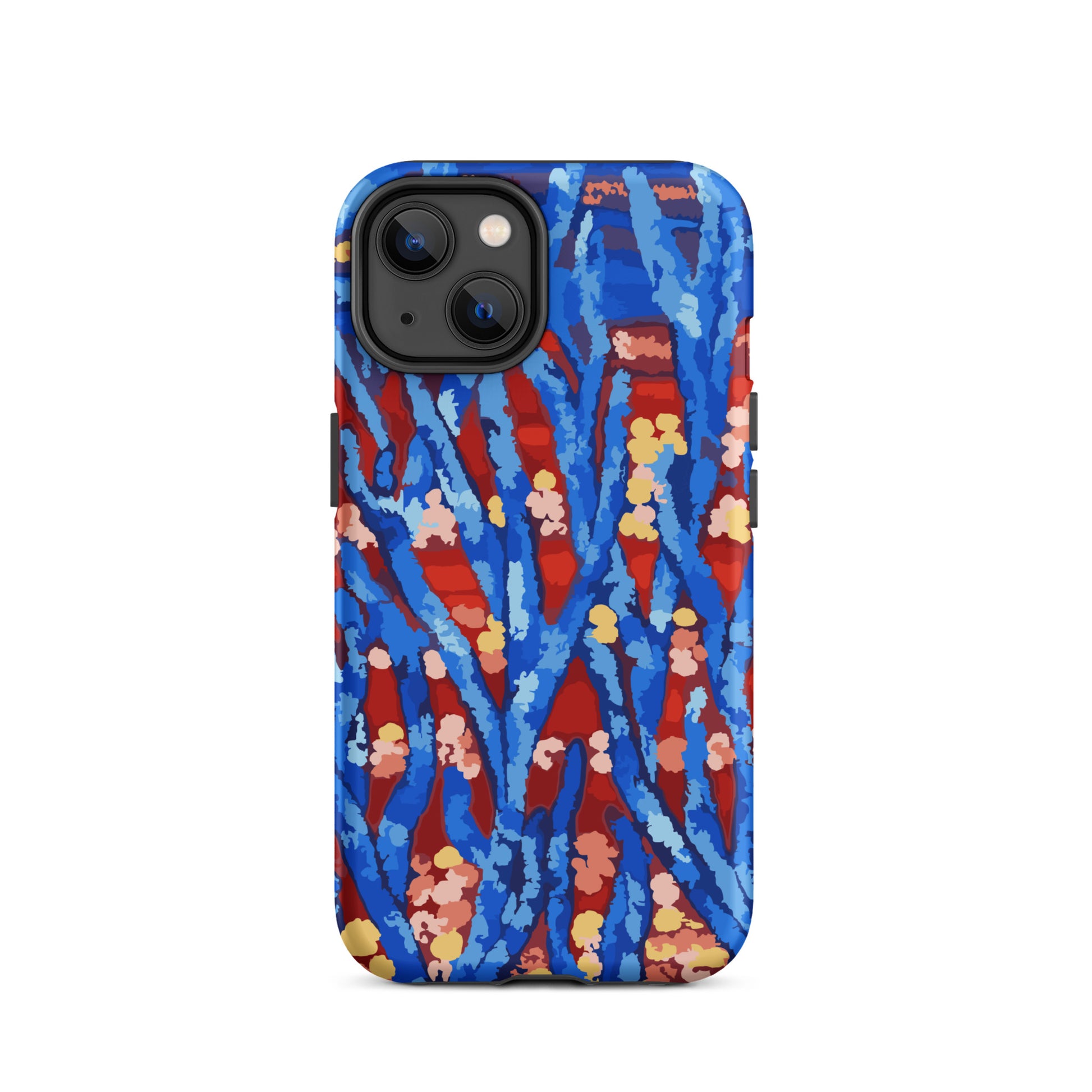 abstract blue floral iPhone case