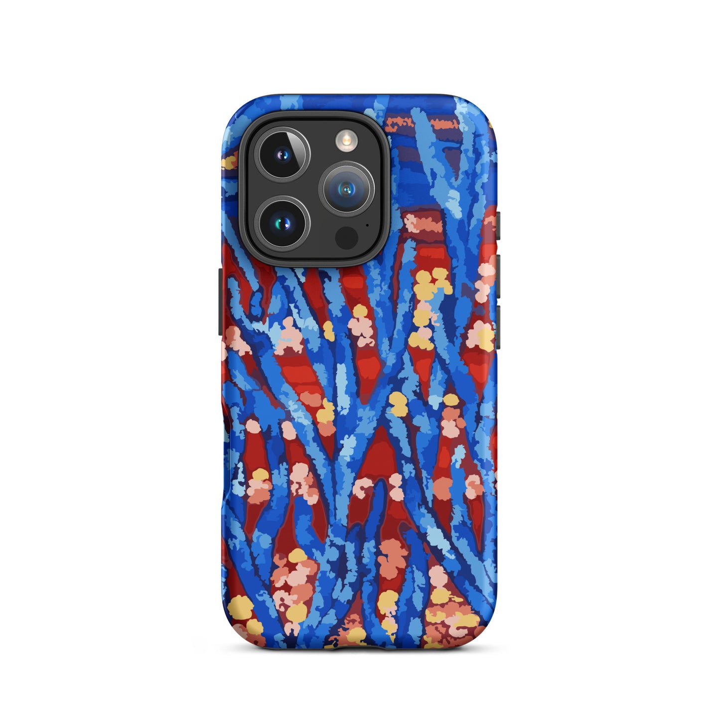 blue aesthetic floral iPhone case with slim protective design