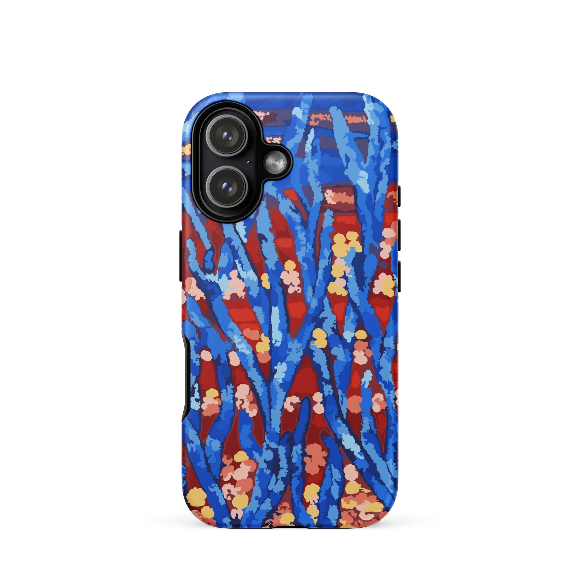 modern blue floral phone casr with rtistc abstract texture